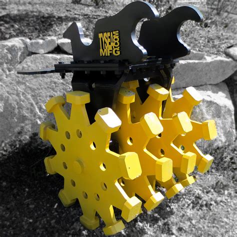 compaction wheels for excavators|sheepsfoot roller attachment excavator.